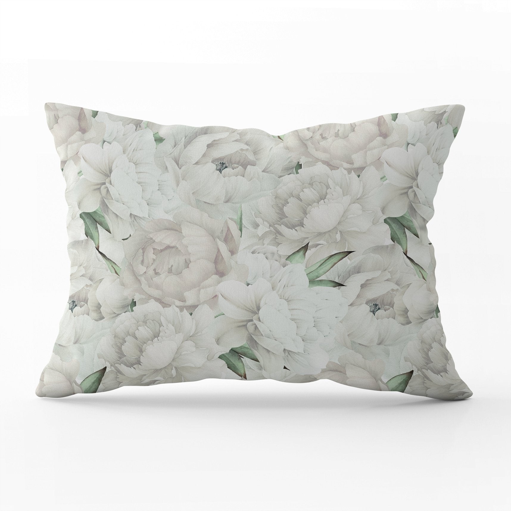 Perfectly Peonies Cushion - White - Hydrangea Lane Home