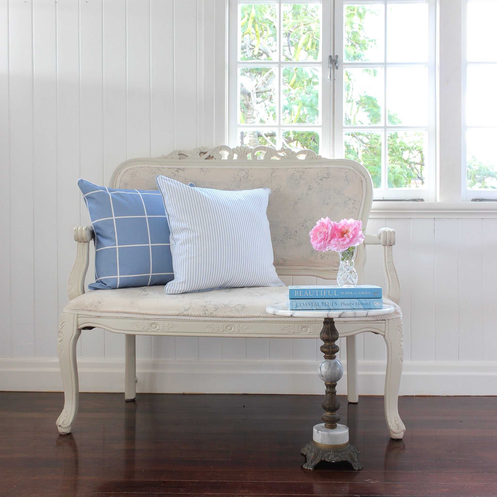 Petite Stripe Cushion - Blues - Hydrangea Lane Home