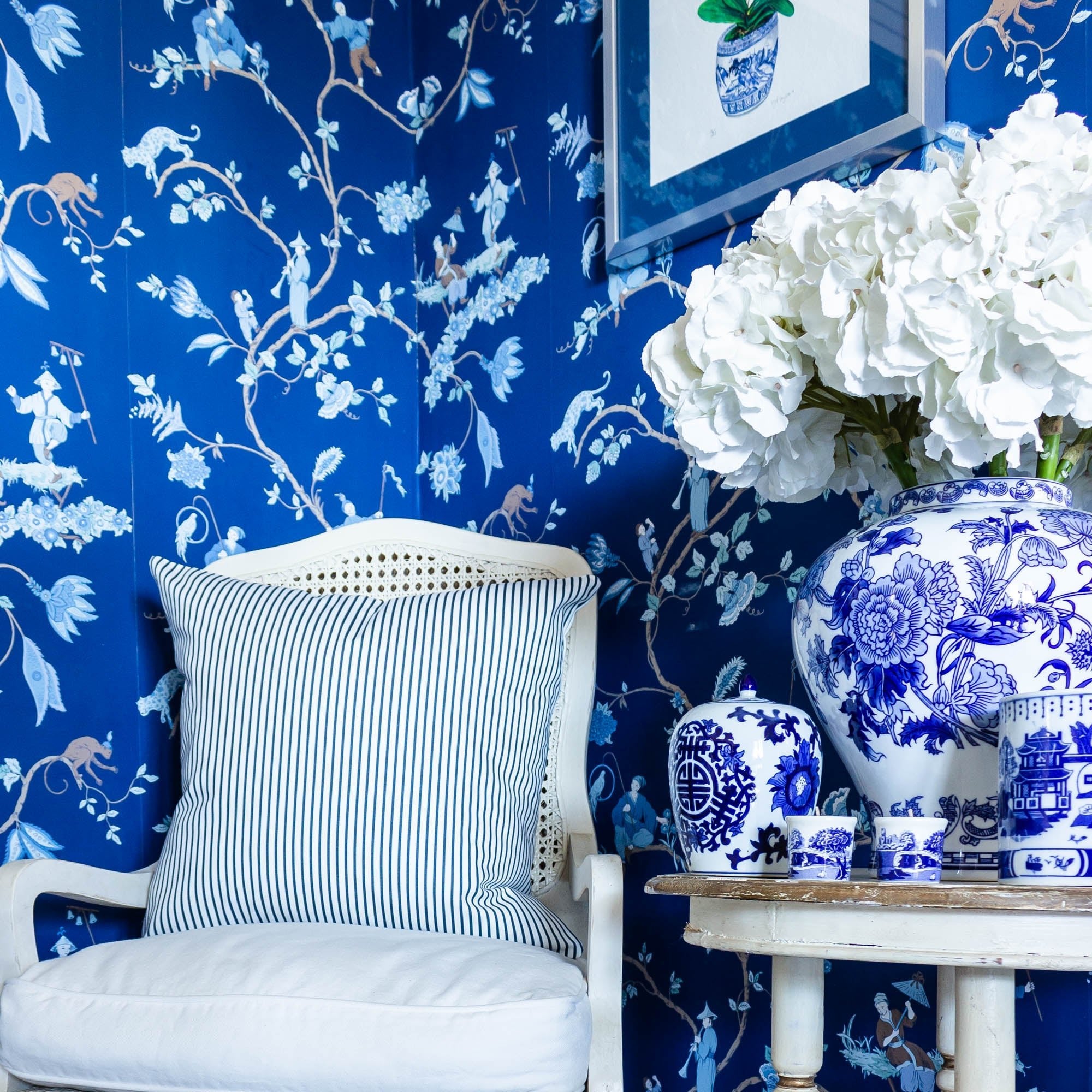 Petite Stripe Cushion - Blues - Hydrangea Lane Home