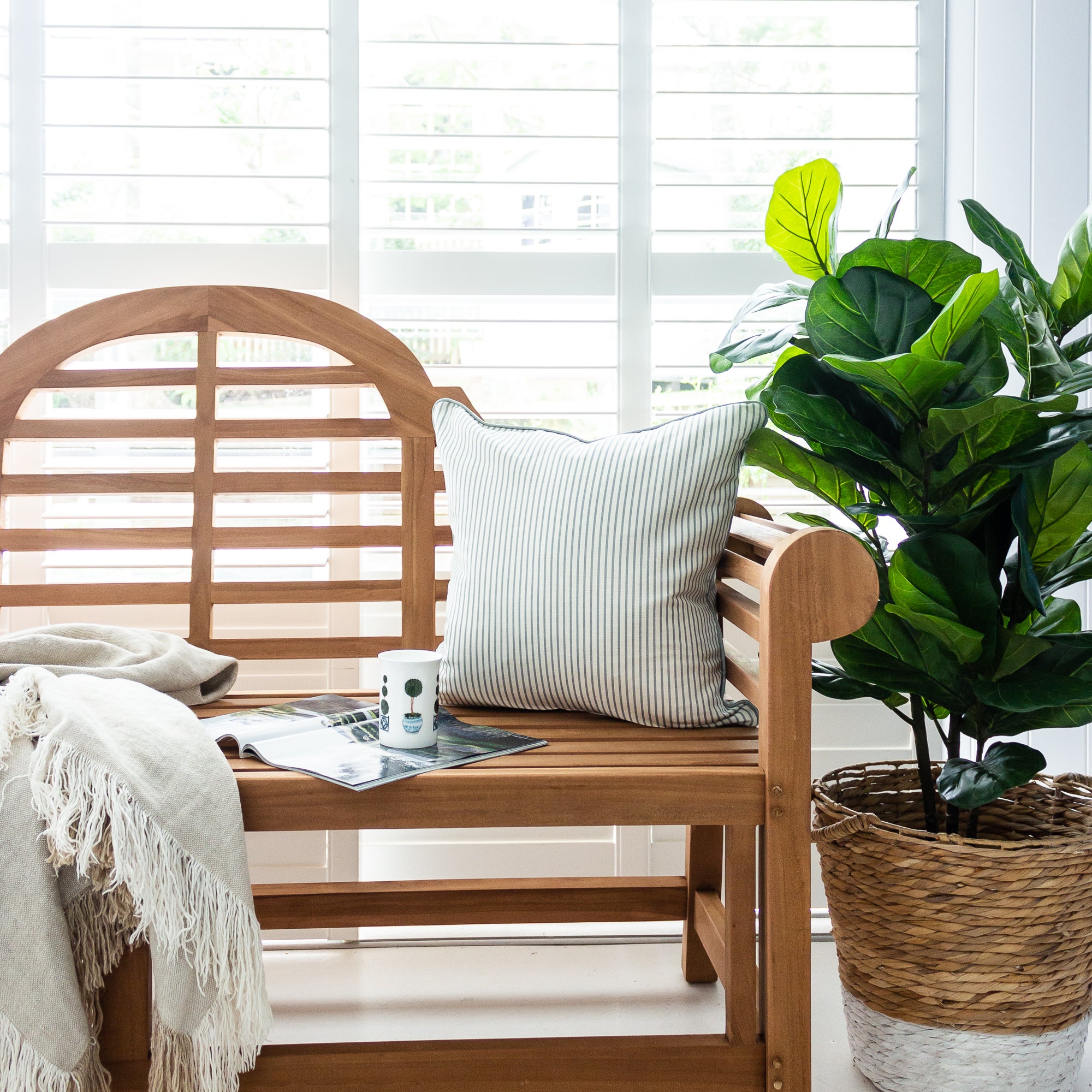 Petite Stripe Cushion - Greens - Hydrangea Lane Home