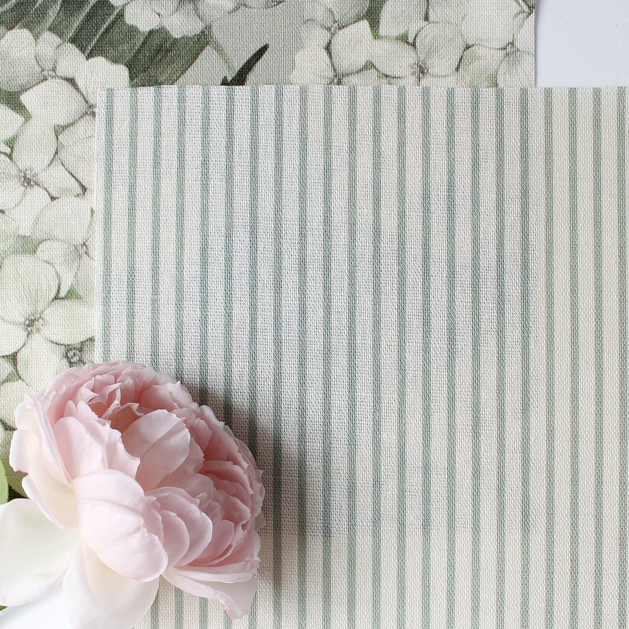 Petite Stripe Fabric - Eau De Nil - Hydrangea Lane Home