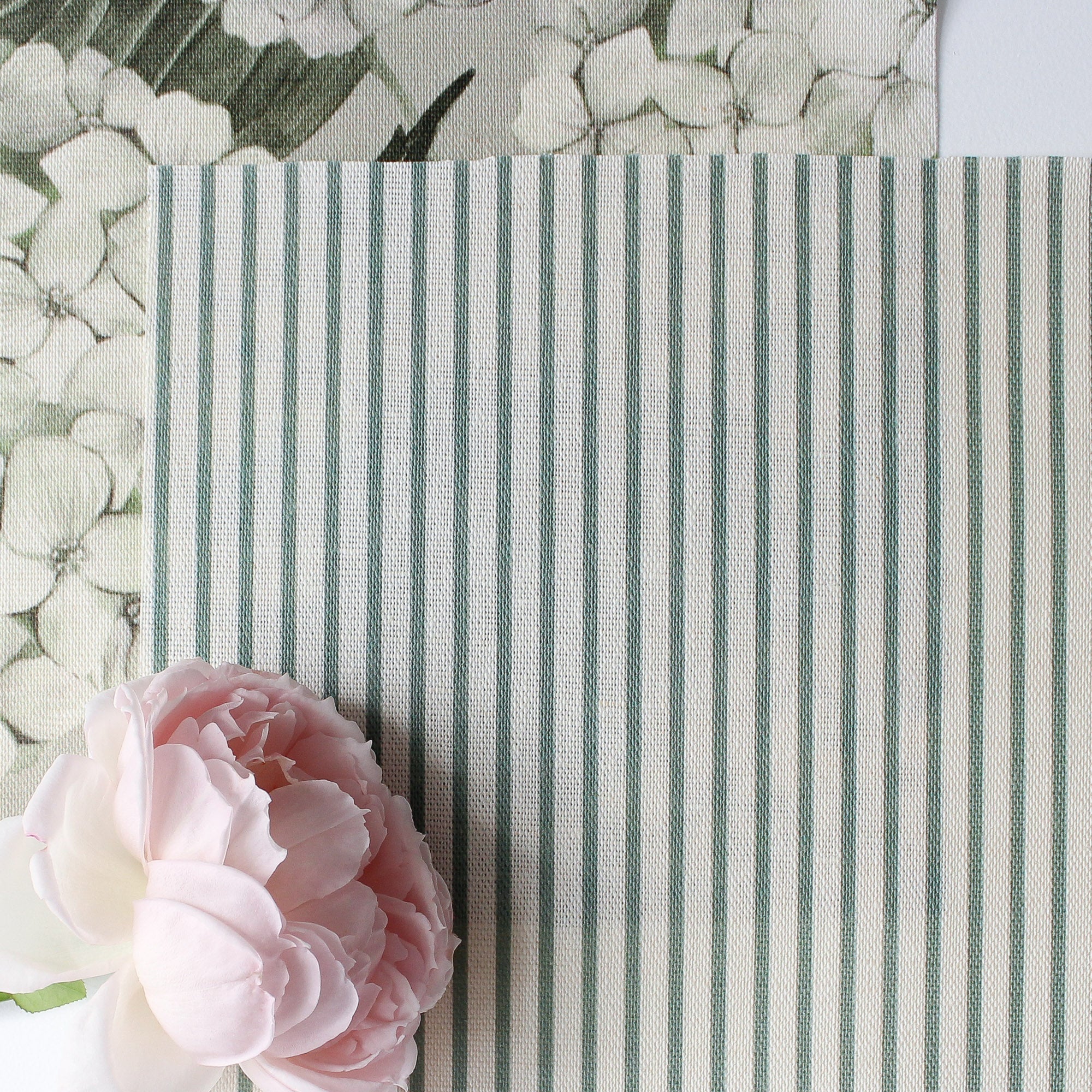 Petite Stripe Fabric - Eucalyptus - Hydrangea Lane Home