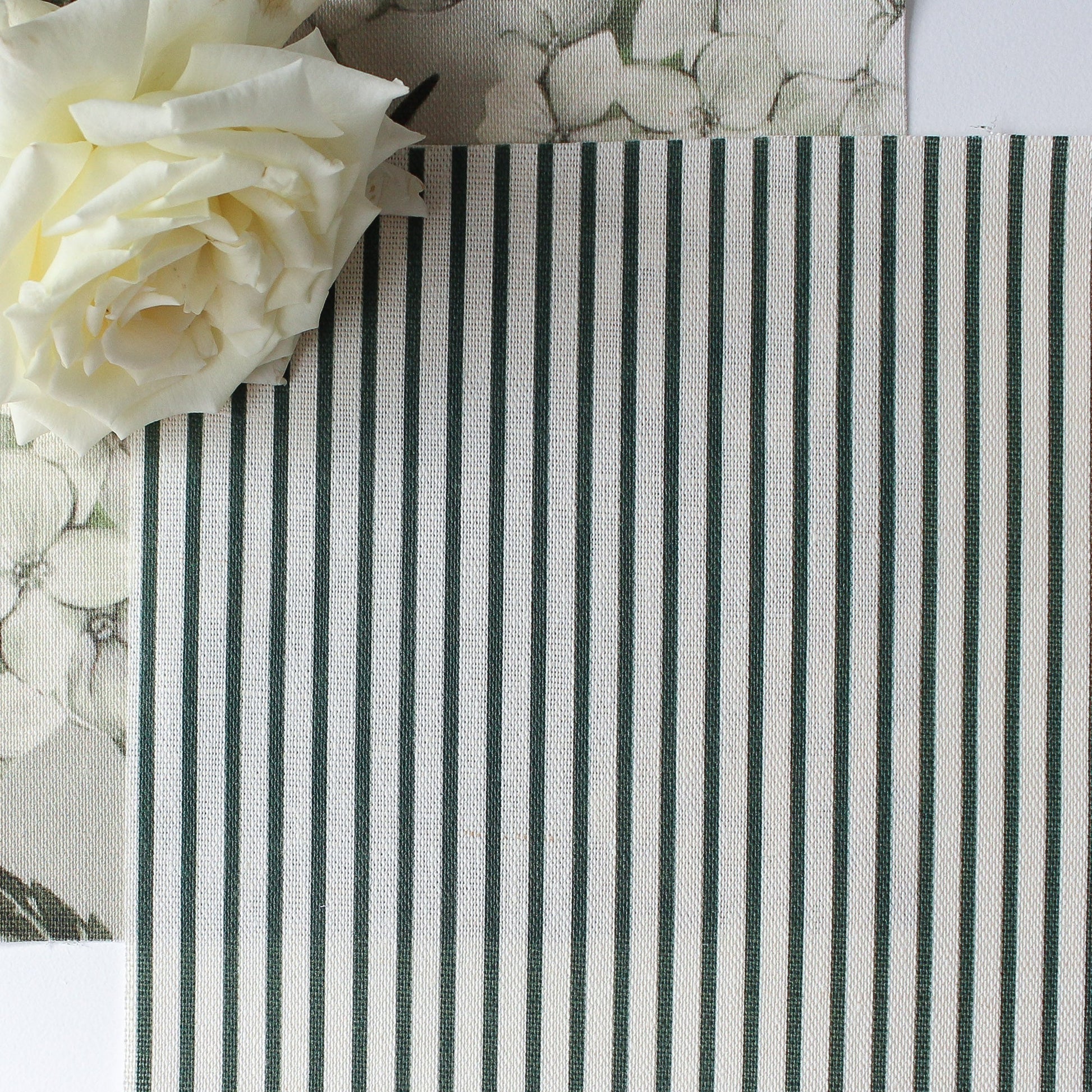 Petite Stripe Fabric - Leaf - Hydrangea Lane Home