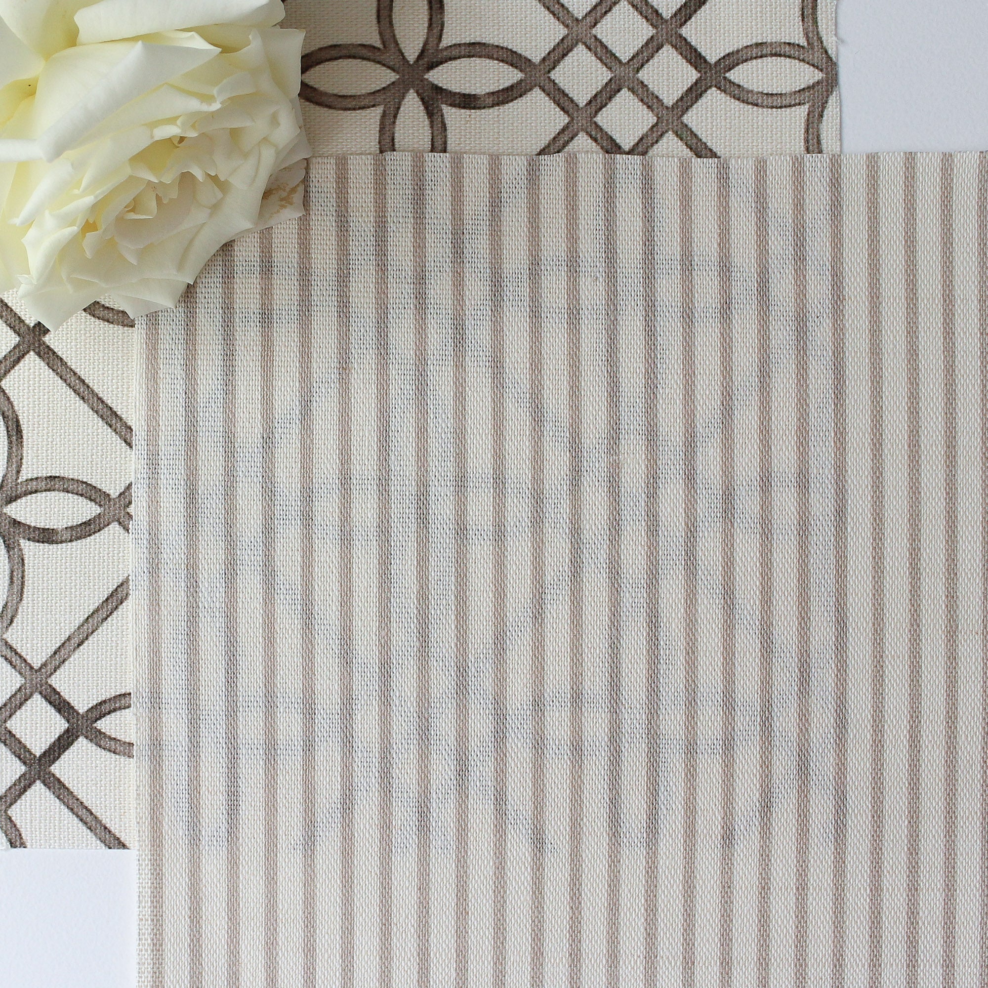 Petite Stripe Fabric - Linen - Hydrangea Lane Home