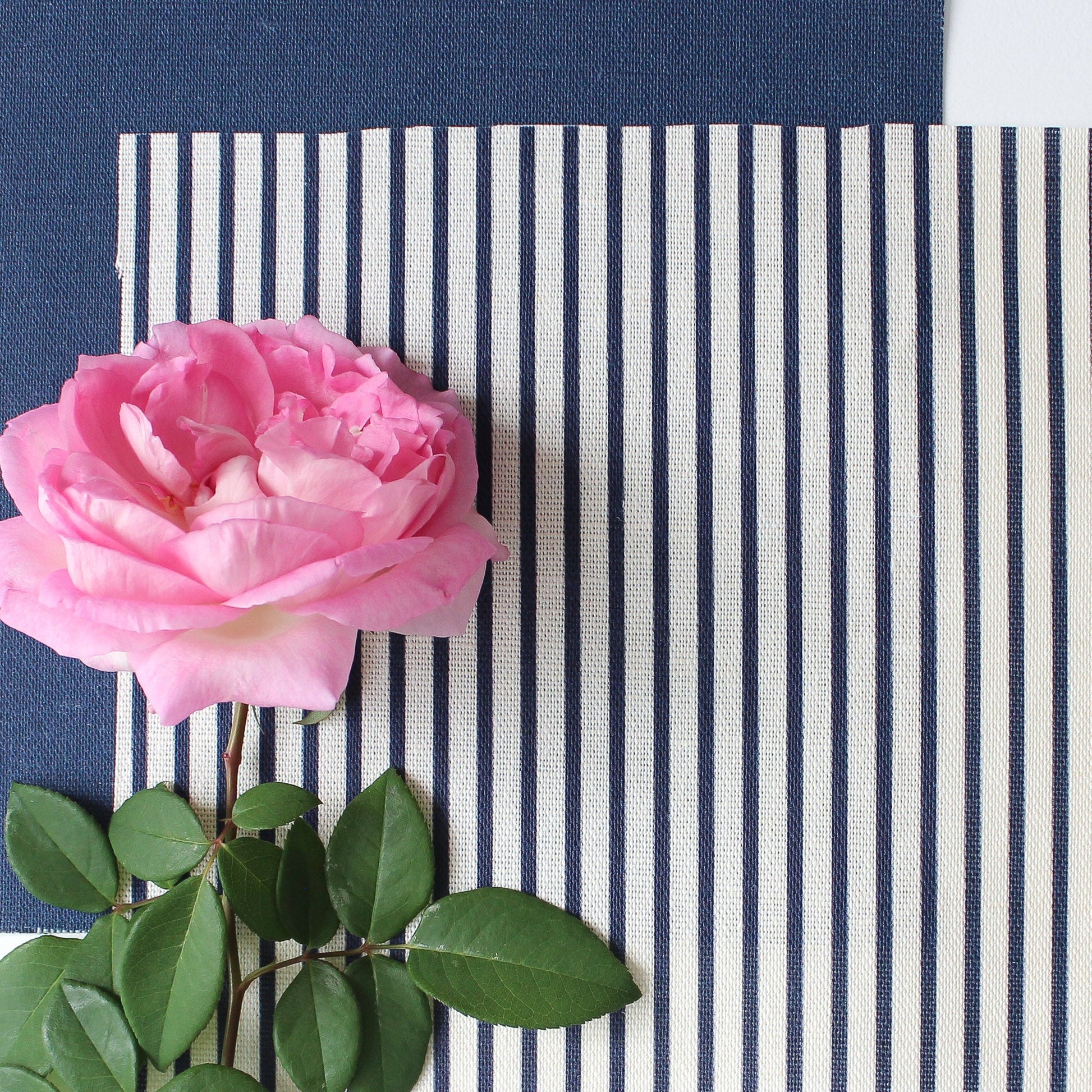 Petite Stripe Fabric - Navy - Hydrangea Lane Home