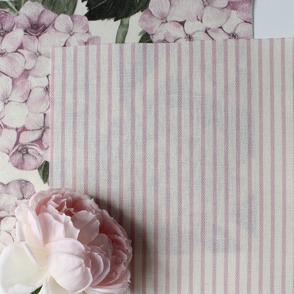 Petite Stripe Fabric - Peony - Hydrangea Lane Home
