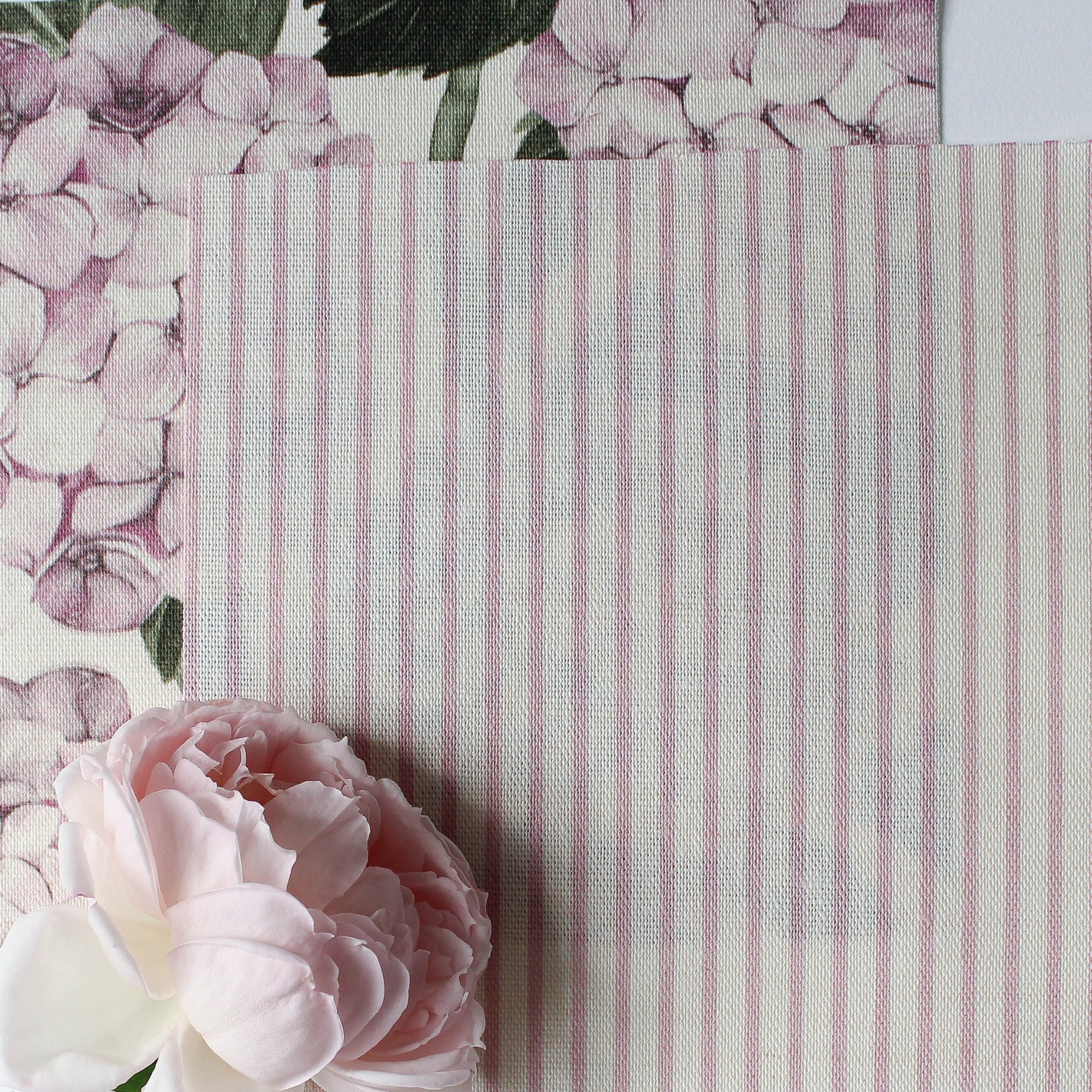 Petite Stripe Fabric - Peony - Hydrangea Lane Home