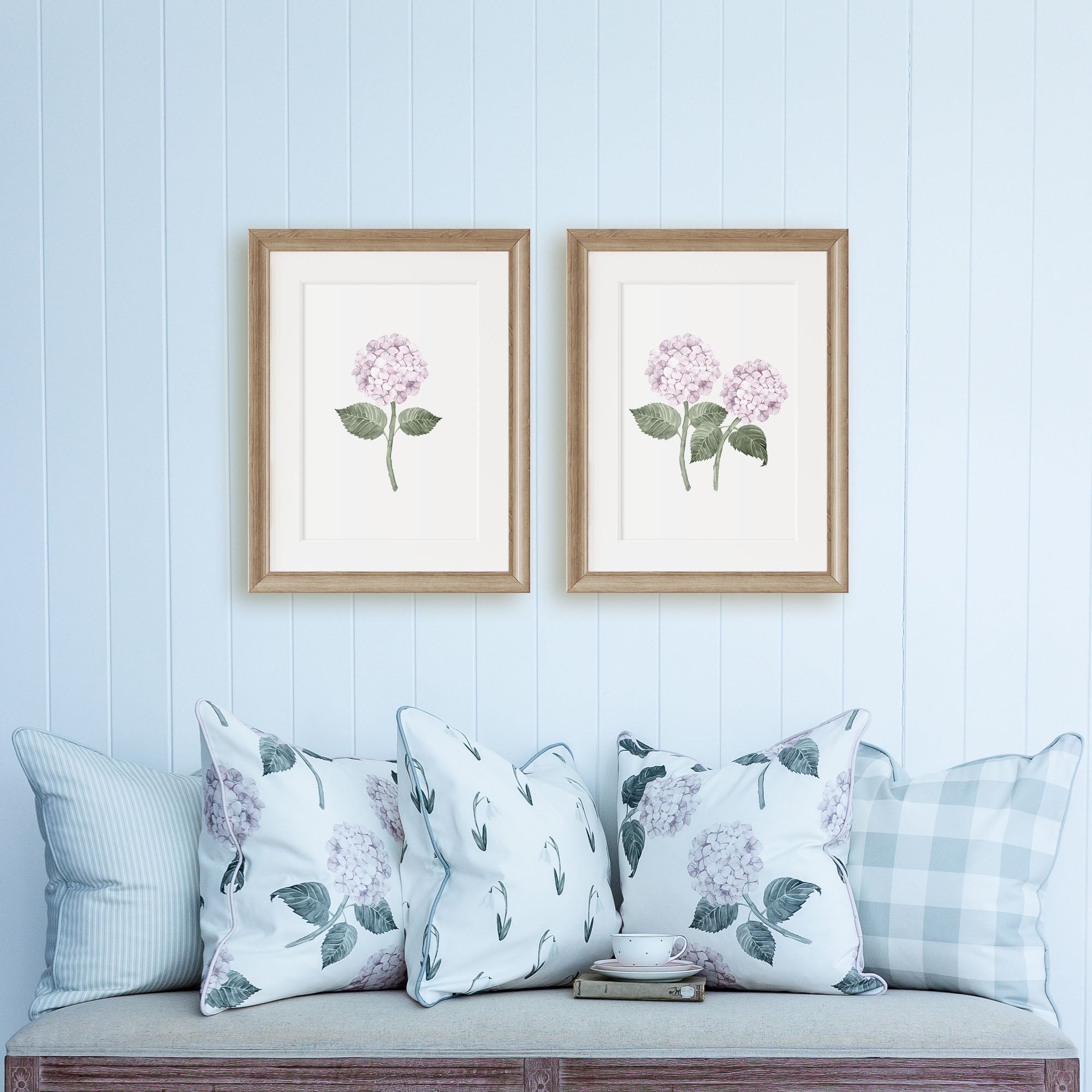 Pink Double Hydrangea Art Print - Hydrangea Lane Home