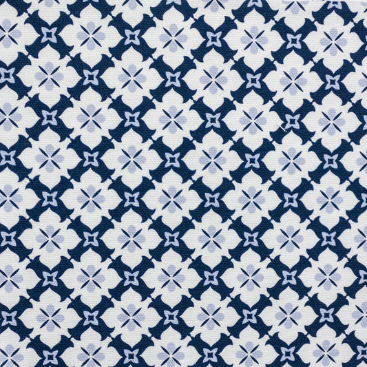 Ponte Trellis Fabric - Navy-Cornflower - Hydrangea Lane Home