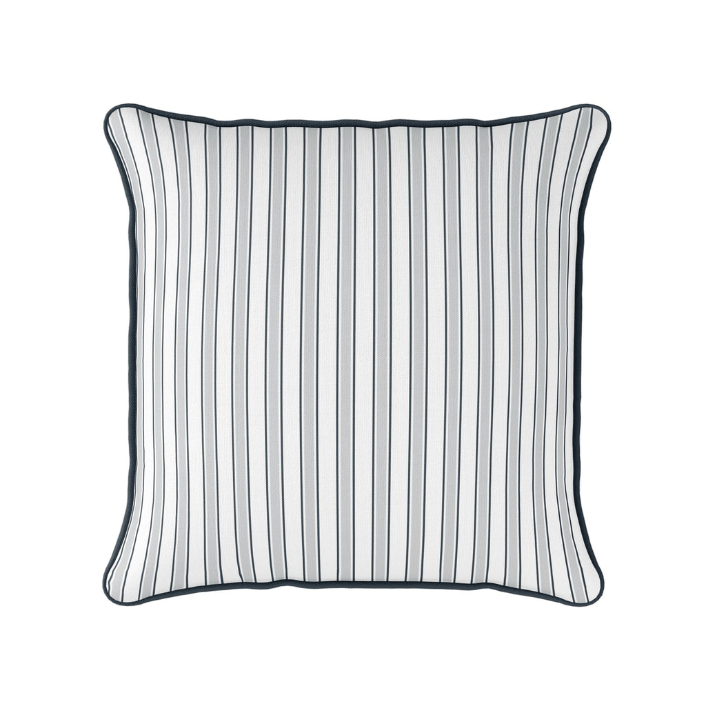 Regatta Multi Stripe Cushion- Blues and Neutrals - Hydrangea Lane Home