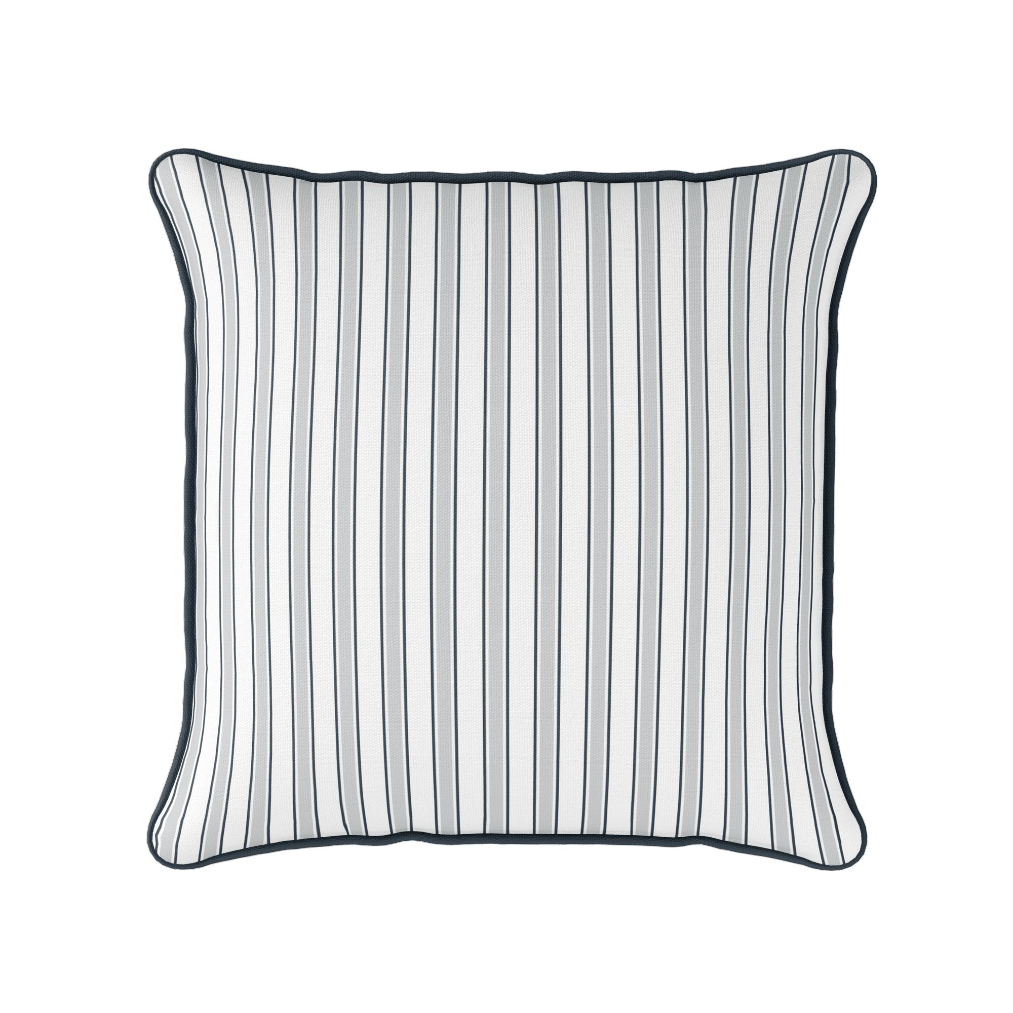 Regatta Multi Stripe Cushion- Blues and Neutrals - Hydrangea Lane Home