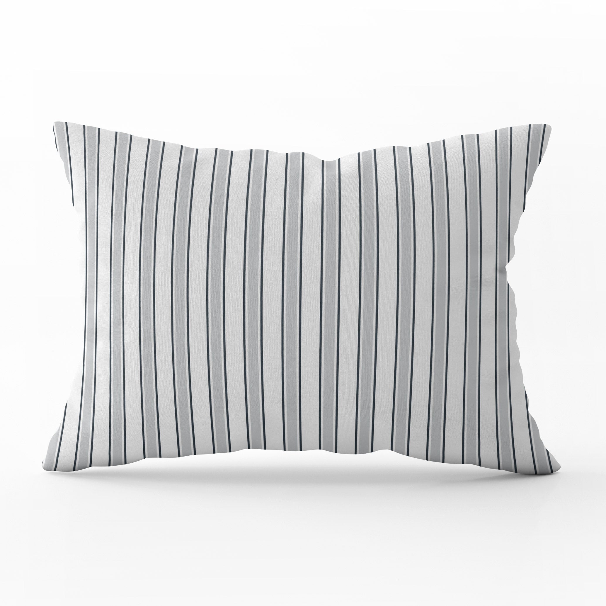 Regatta Multi Stripe Cushion- Blues and Neutrals - Hydrangea Lane Home
