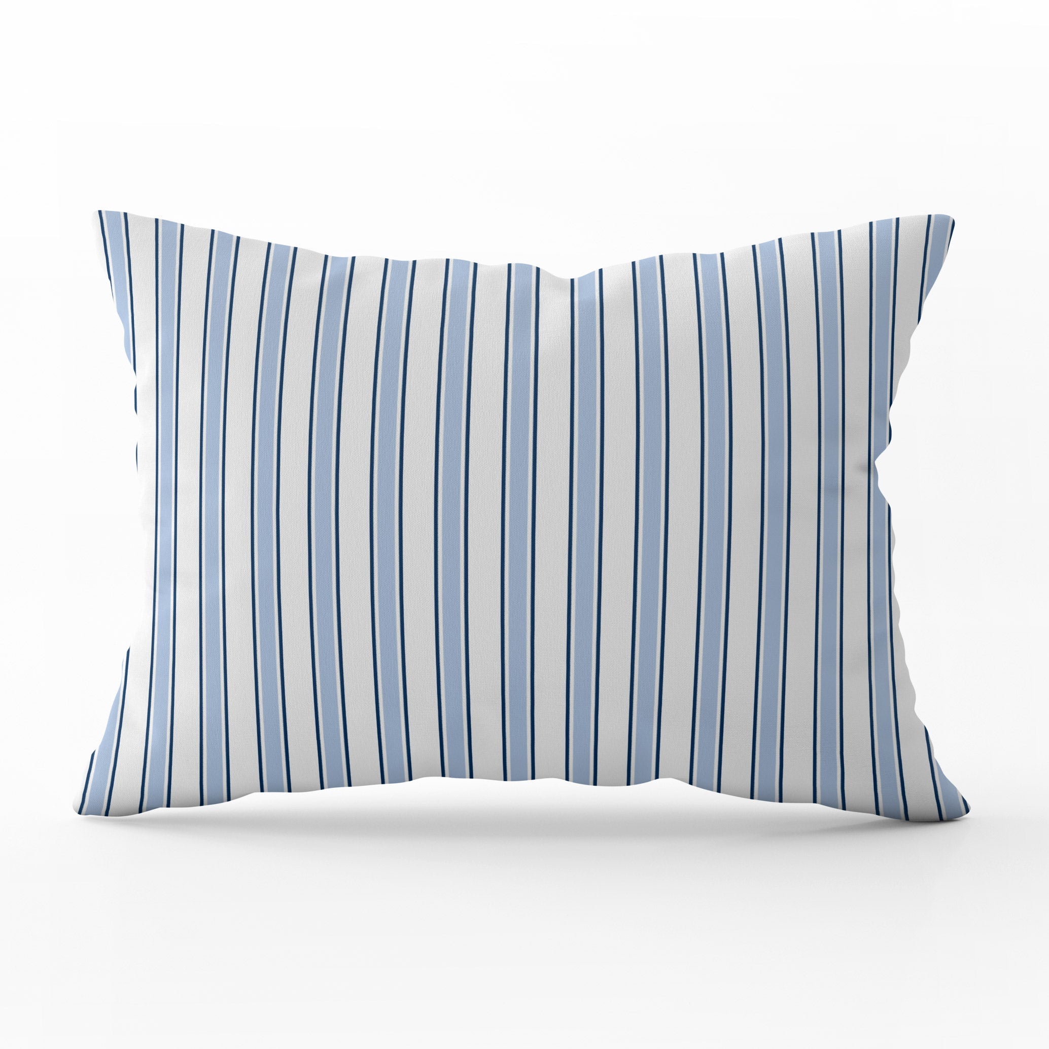 Regatta Multi Stripe Cushion- Blues and Neutrals - Hydrangea Lane Home
