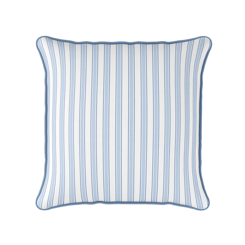 Regatta Multi Stripe Cushion- Blues and Neutrals - Hydrangea Lane Home