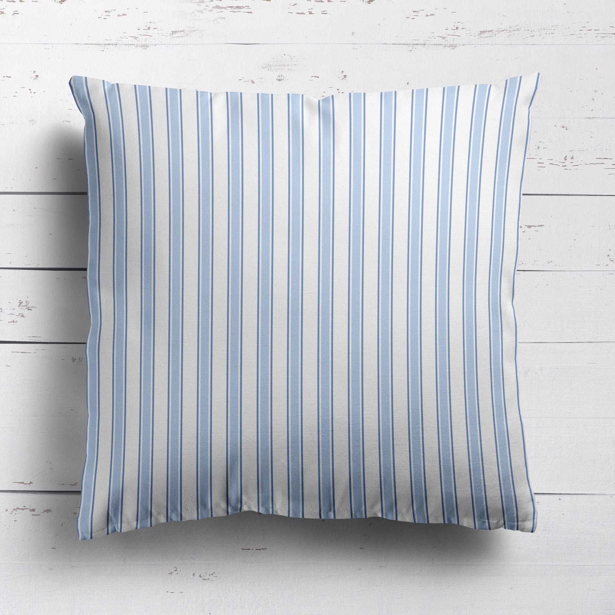 Regatta Multi Stripe Cushion- Blues and Neutrals - Hydrangea Lane Home