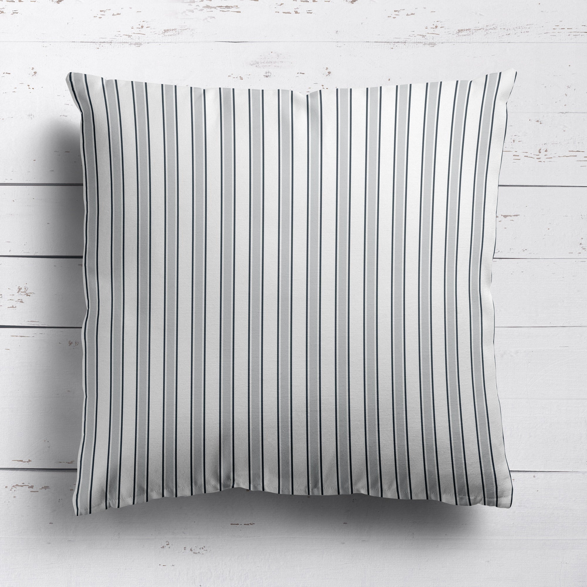 Regatta Multi Stripe Cushion- Blues and Neutrals - Hydrangea Lane Home