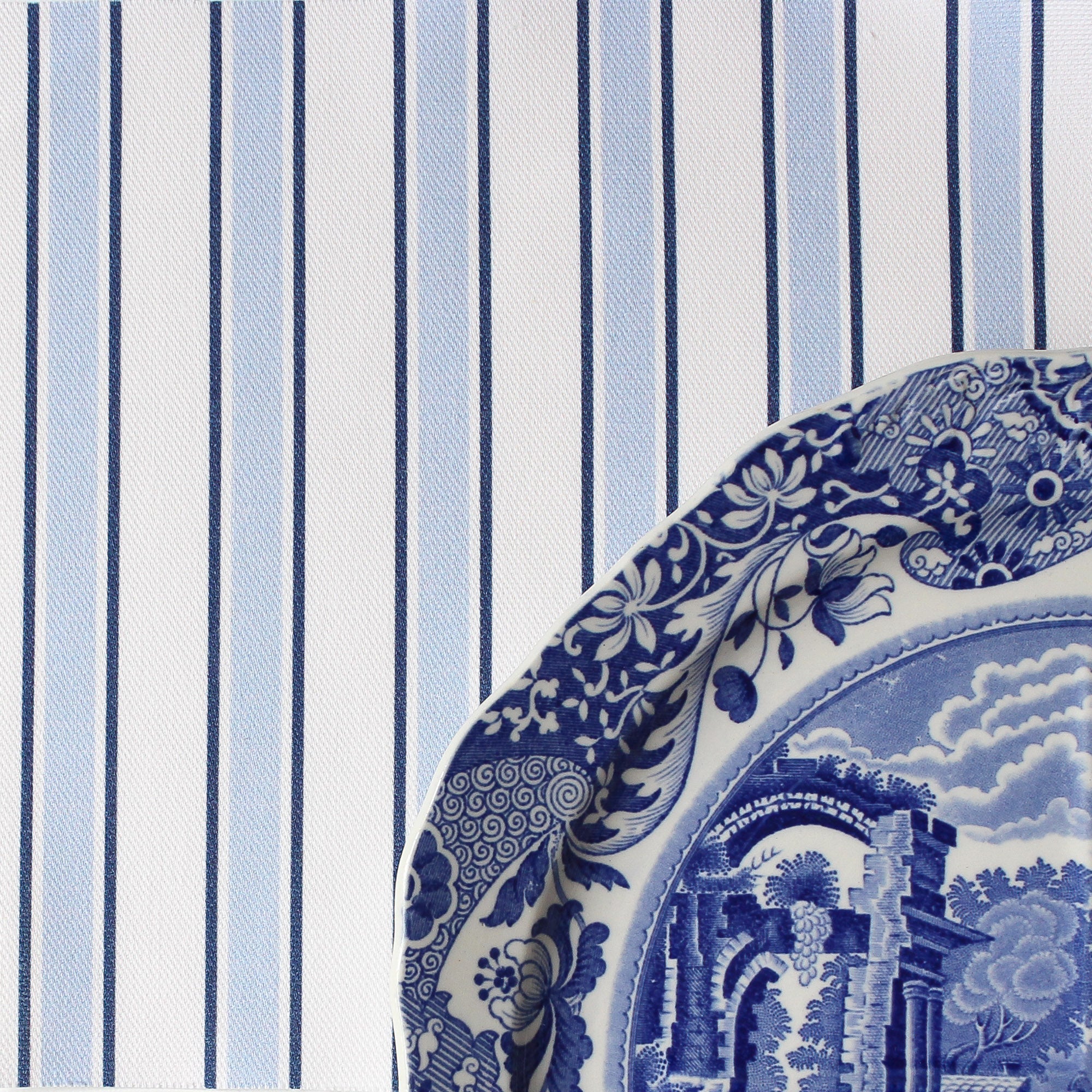 Regatta Multi Stripe Fabric - Cornflower-Navy - Hydrangea Lane Home