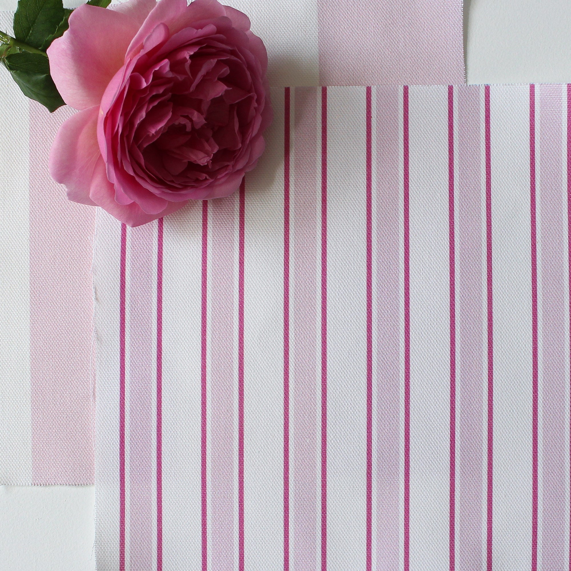 Regatta Multi Stripe Fabric - Peony-Raspberry - Hydrangea Lane Home