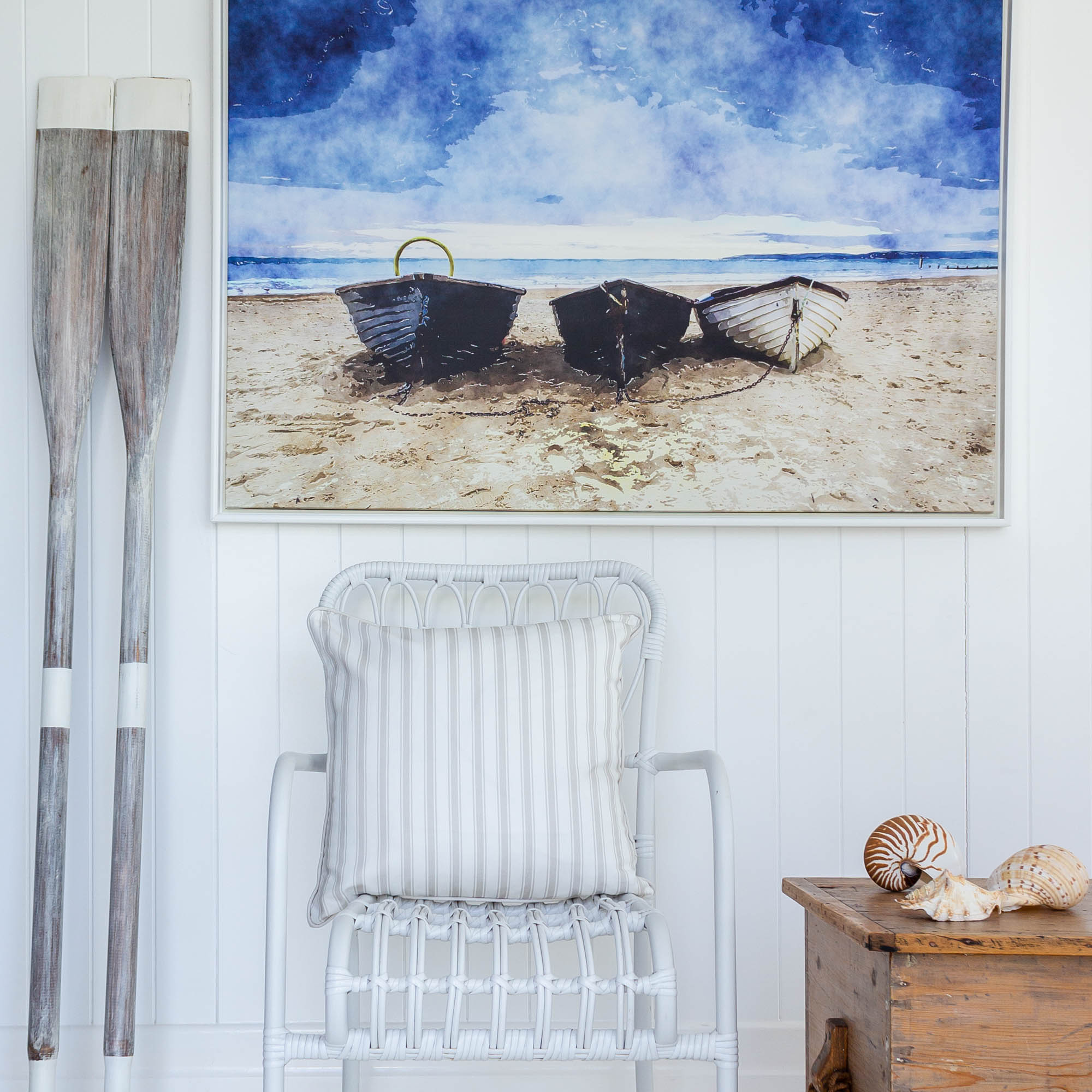 Regatta Stripe Cushion - Neutrals - Hydrangea Lane Home