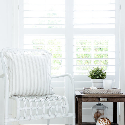 Regatta Stripe Cushion - Neutrals - Hydrangea Lane Home