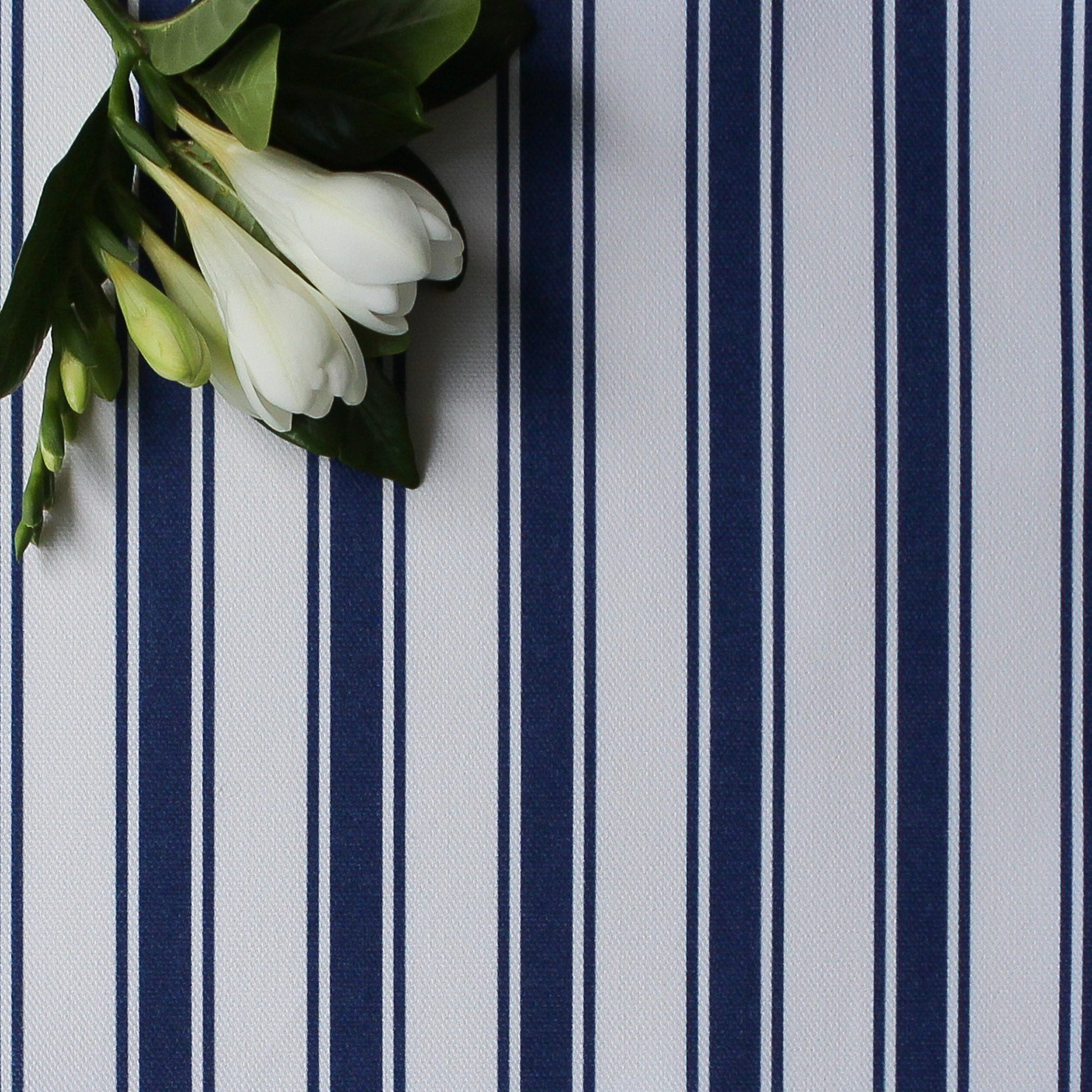 Regatta Stripe Fabric - Navy - Hydrangea Lane Home