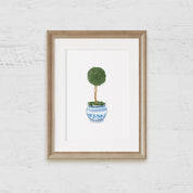 Single Topiary Tree Chinoiserie Art Print - Hydrangea Lane Home
