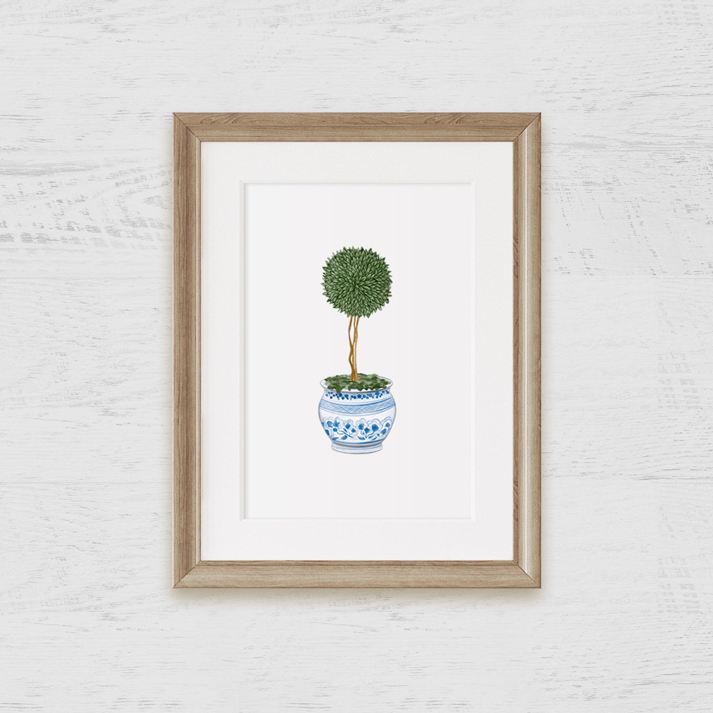 Single Topiary Tree Chinoiserie Art Print - Hydrangea Lane Home