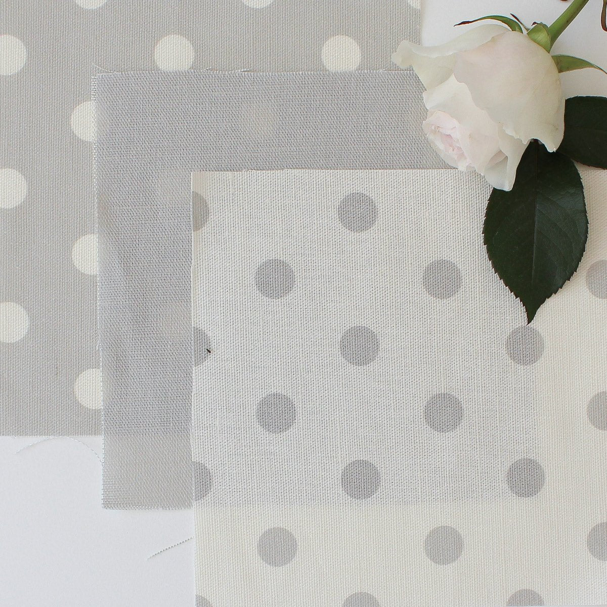 Spotty Day Fabric - Dove - Hydrangea Lane Home