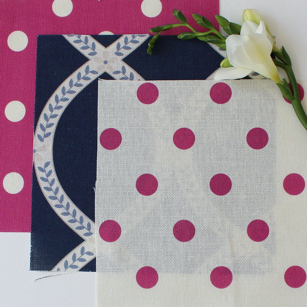 Spotty Day Fabric - Raspberry Pink - Hydrangea Lane Home