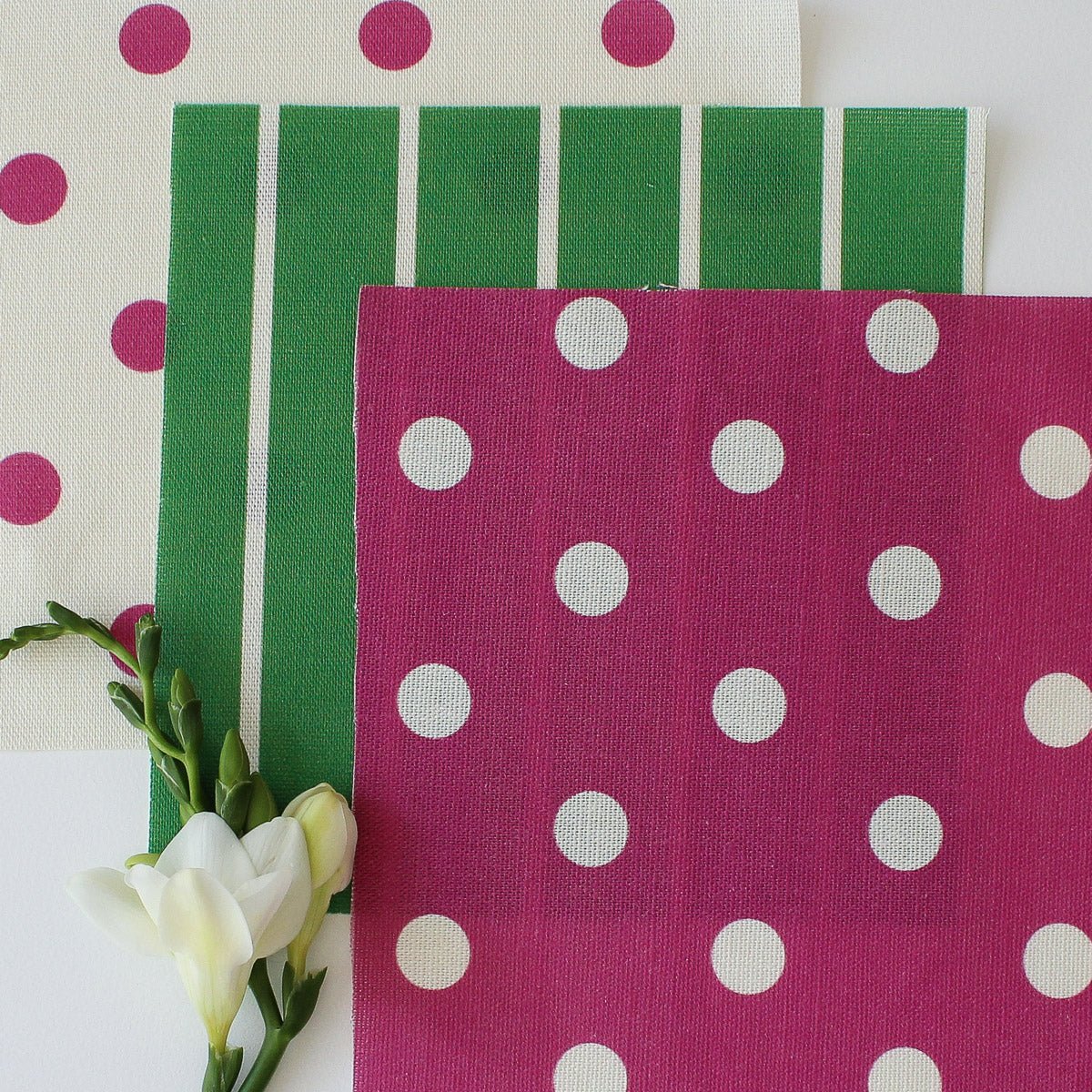 Spotty Day Reverse Fabric - Raspberry - Hydrangea Lane Home