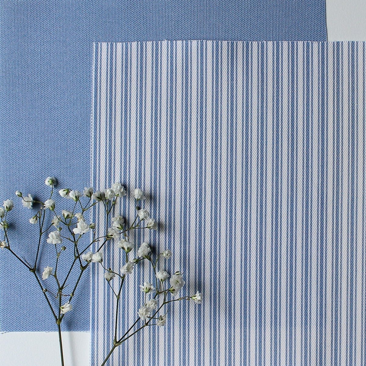 Ticking Stripe Fabric - Breeze - Hydrangea Lane Home