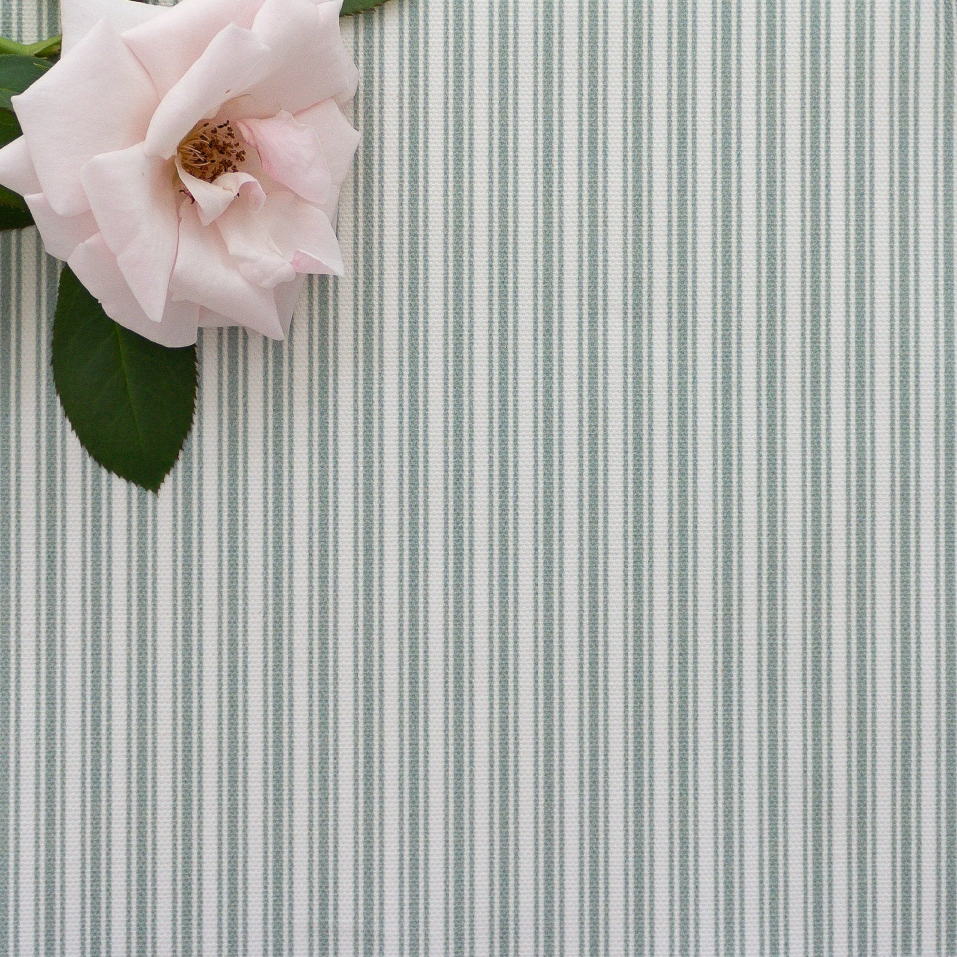 Ticking Stripe Fabric - Eucalyptus - Hydrangea Lane Home