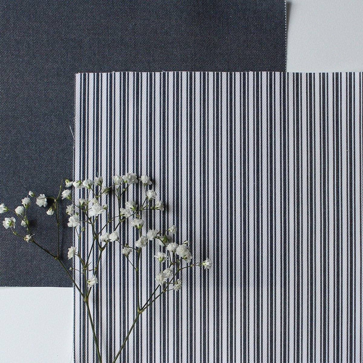 Ticking Stripe Fabric - Graphite - Hydrangea Lane Home