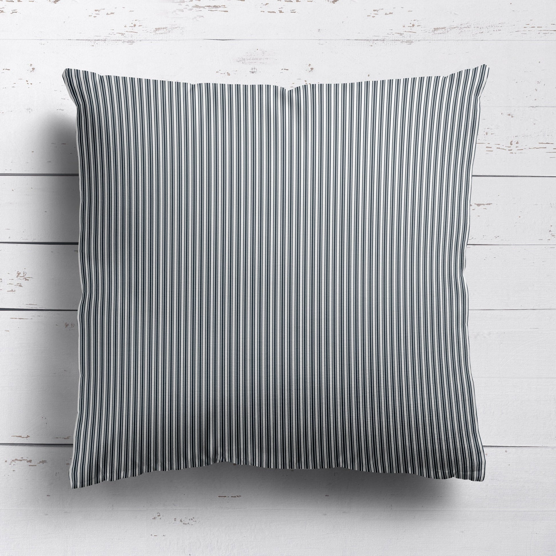 Ticking Stripe Fabric - Graphite - Hydrangea Lane Home