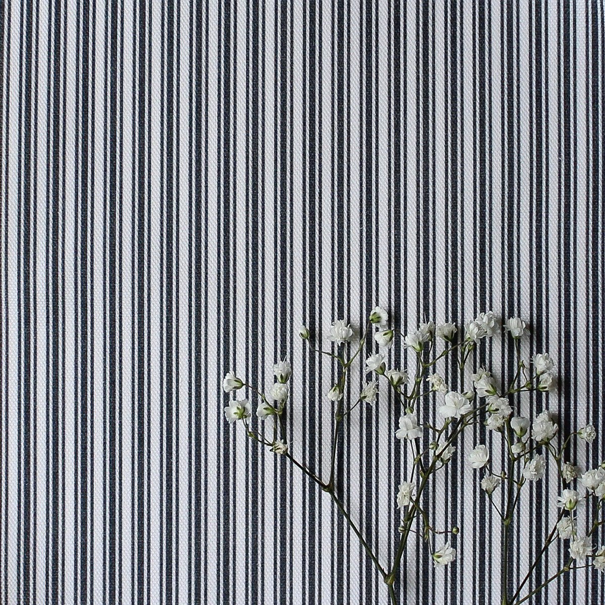 Ticking Stripe Fabric - Graphite - Hydrangea Lane Home