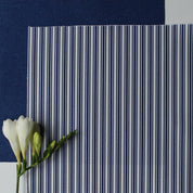 Ticking Stripe Fabric - Navy - Hydrangea Lane Home