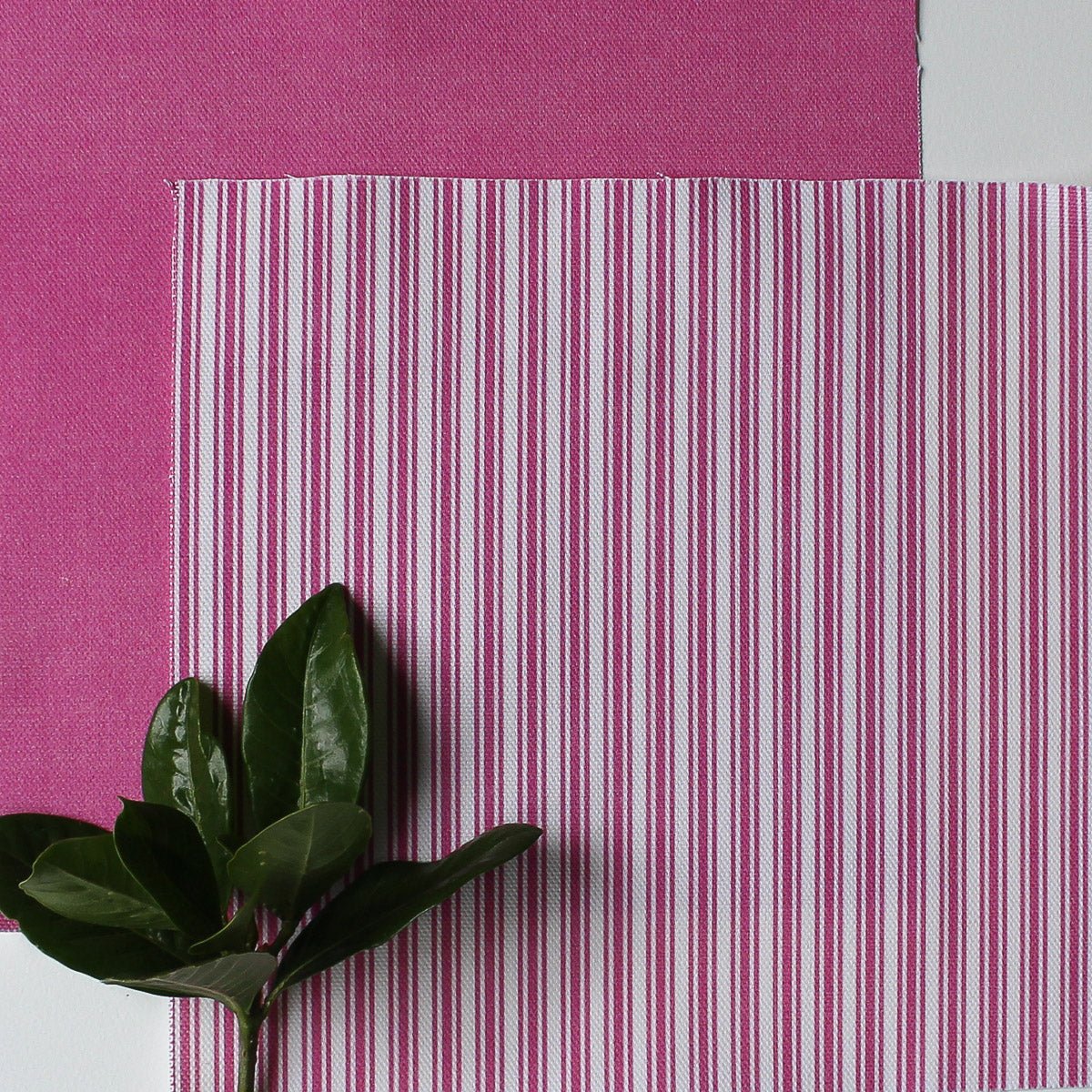 Ticking Stripe Fabric - Raspberry - Hydrangea Lane Home