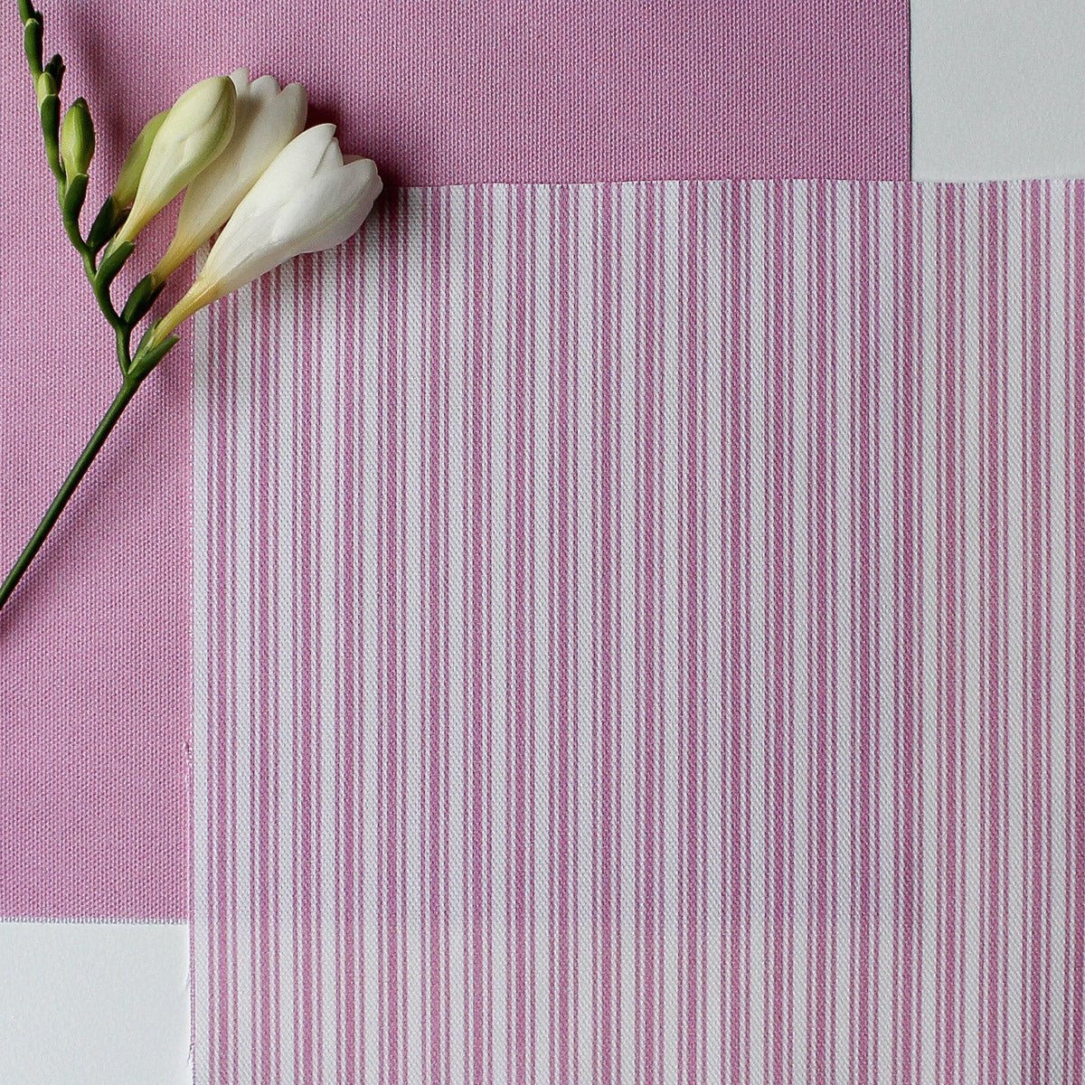 Ticking Stripe Fabric - Tickled Pink - Hydrangea Lane Home