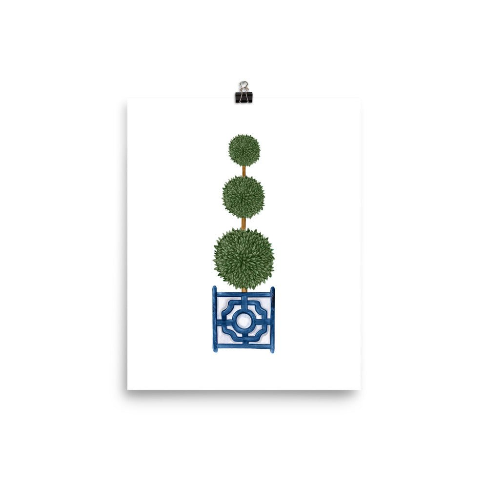 Triple Topiary Tree Chinoiserie Art Print - Hydrangea Lane Home