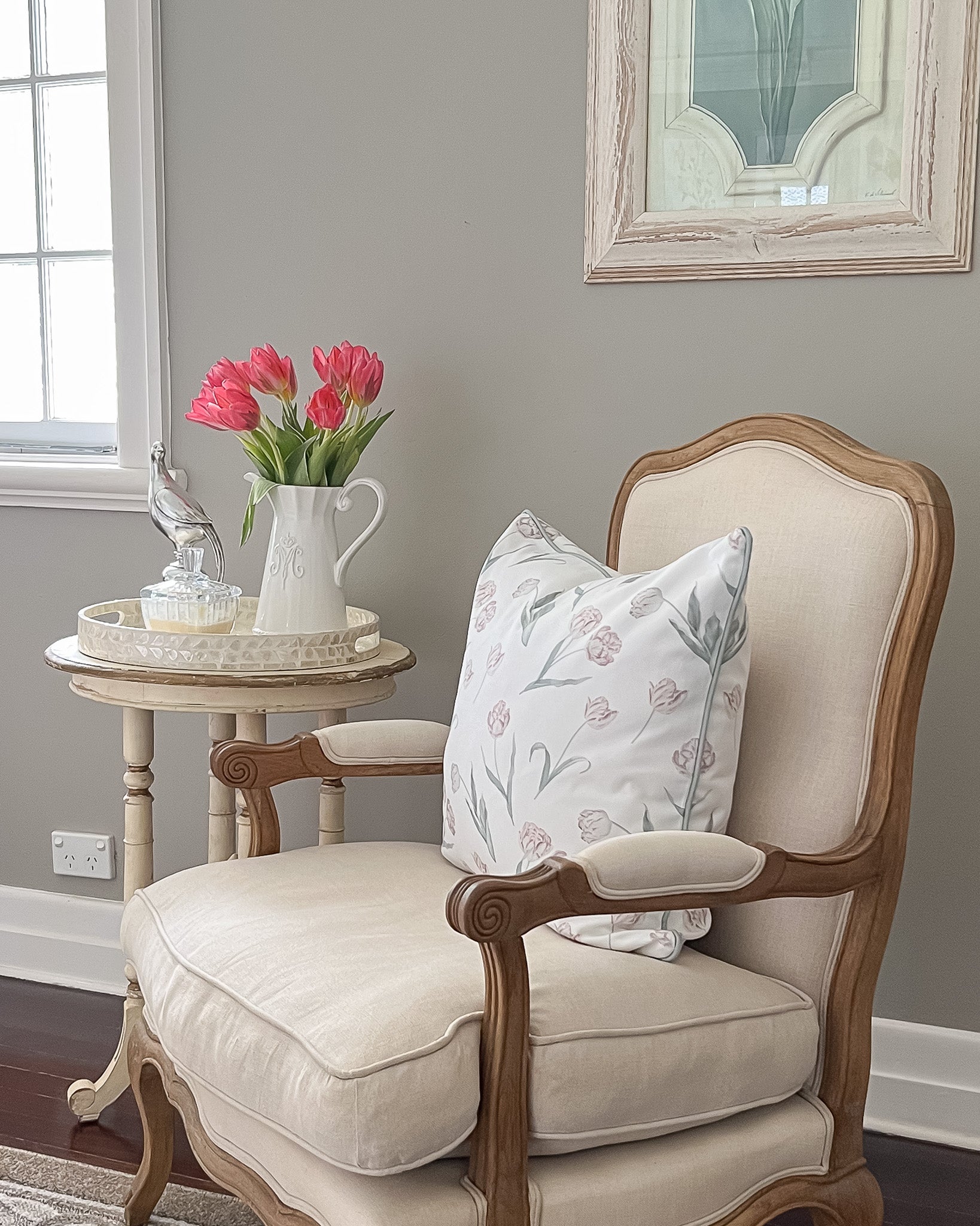 Tulips Cushion - Pink or Dove - Hydrangea Lane Home