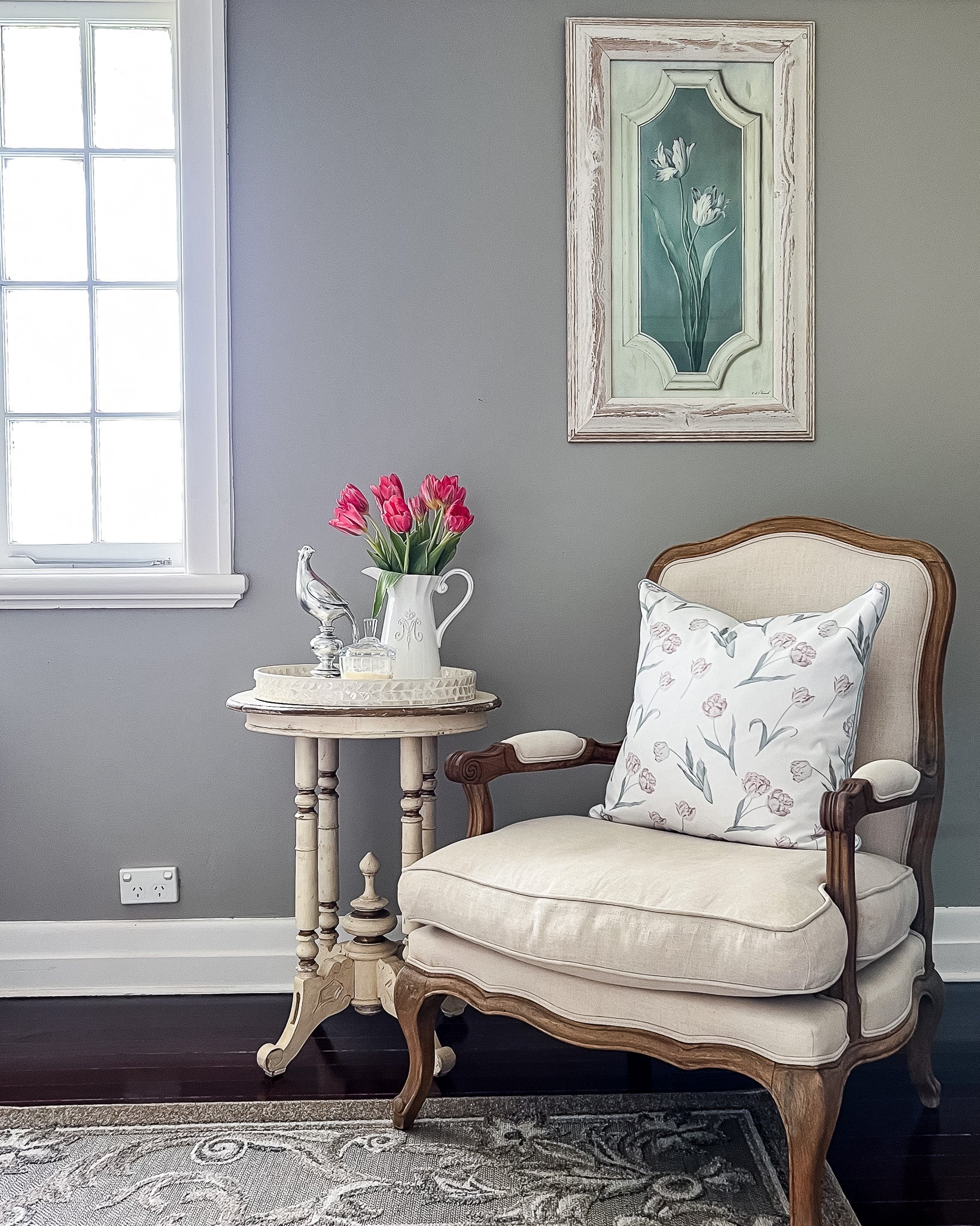 Tulips Cushion - Pink or Dove - Hydrangea Lane Home