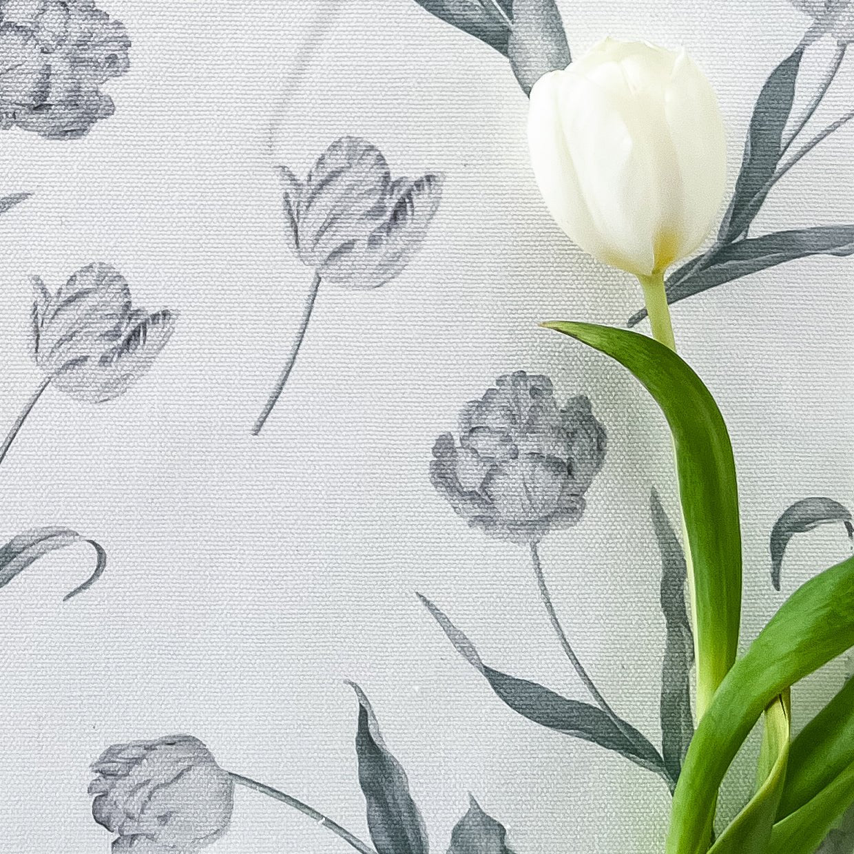 Tulips Fabric - Dove - Hydrangea Lane Home