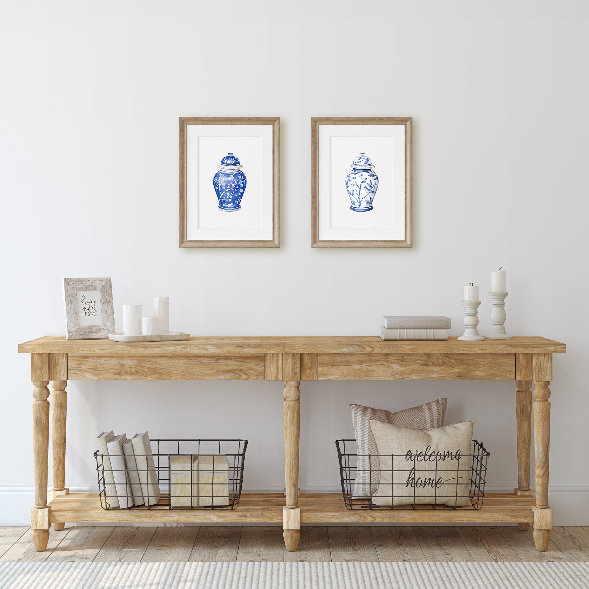 White Ginger Jar Art Print - Hydrangea Lane Home