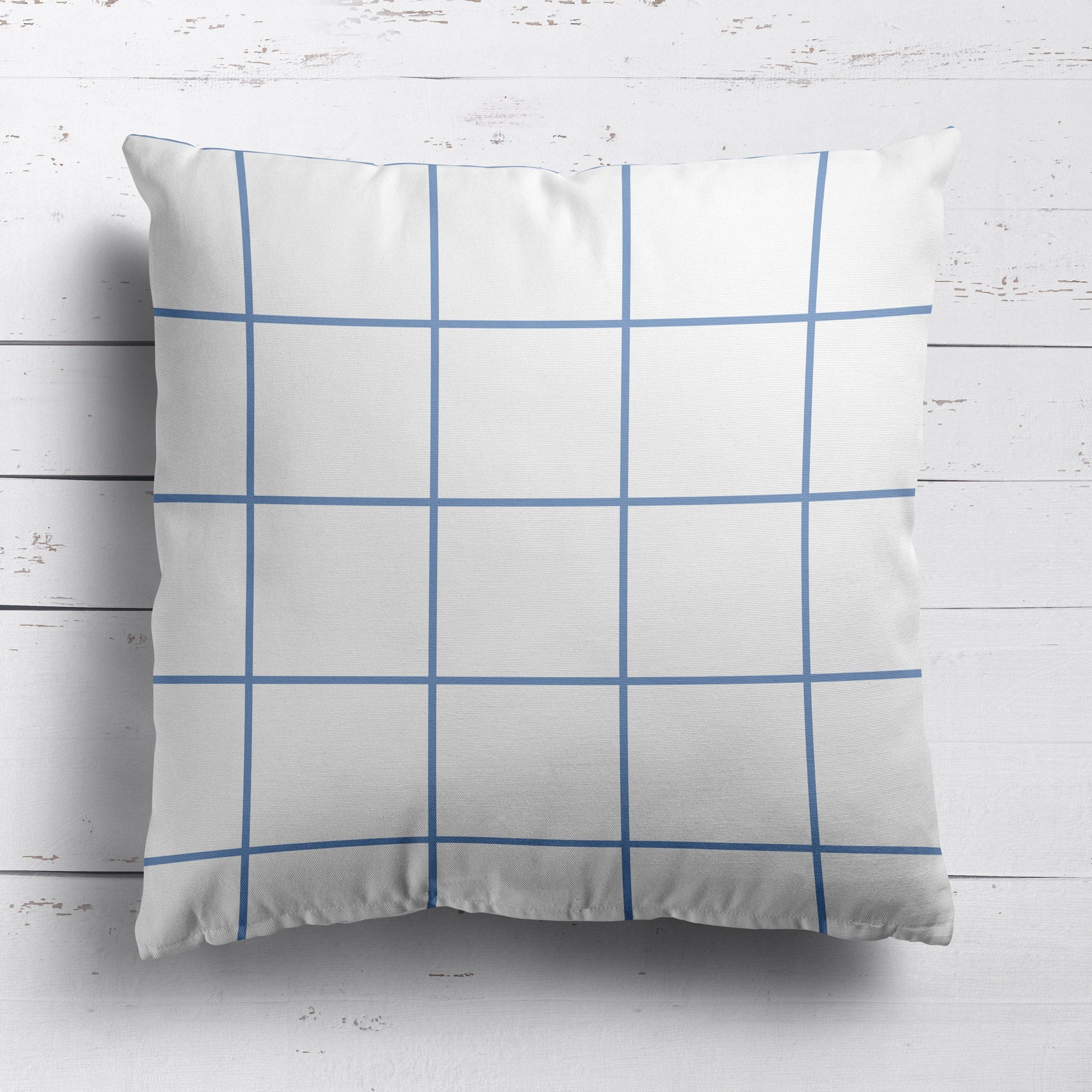 Window Pane Check Cushion - Blues - Hydrangea Lane Home