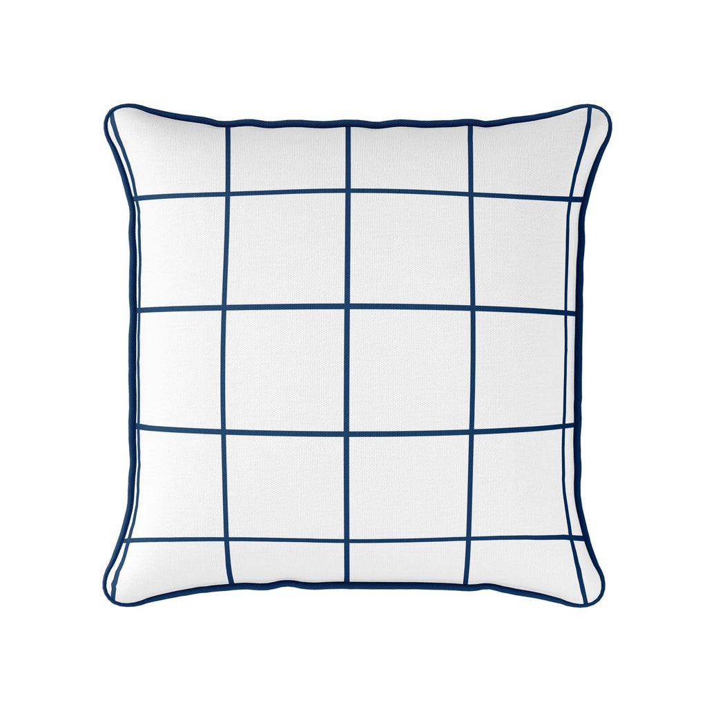 Window Pane Check Cushion - Blues - Hydrangea Lane Home