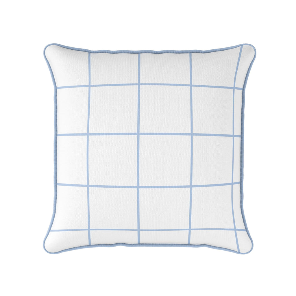 Window Pane Check Cushion - Blues - Hydrangea Lane Home