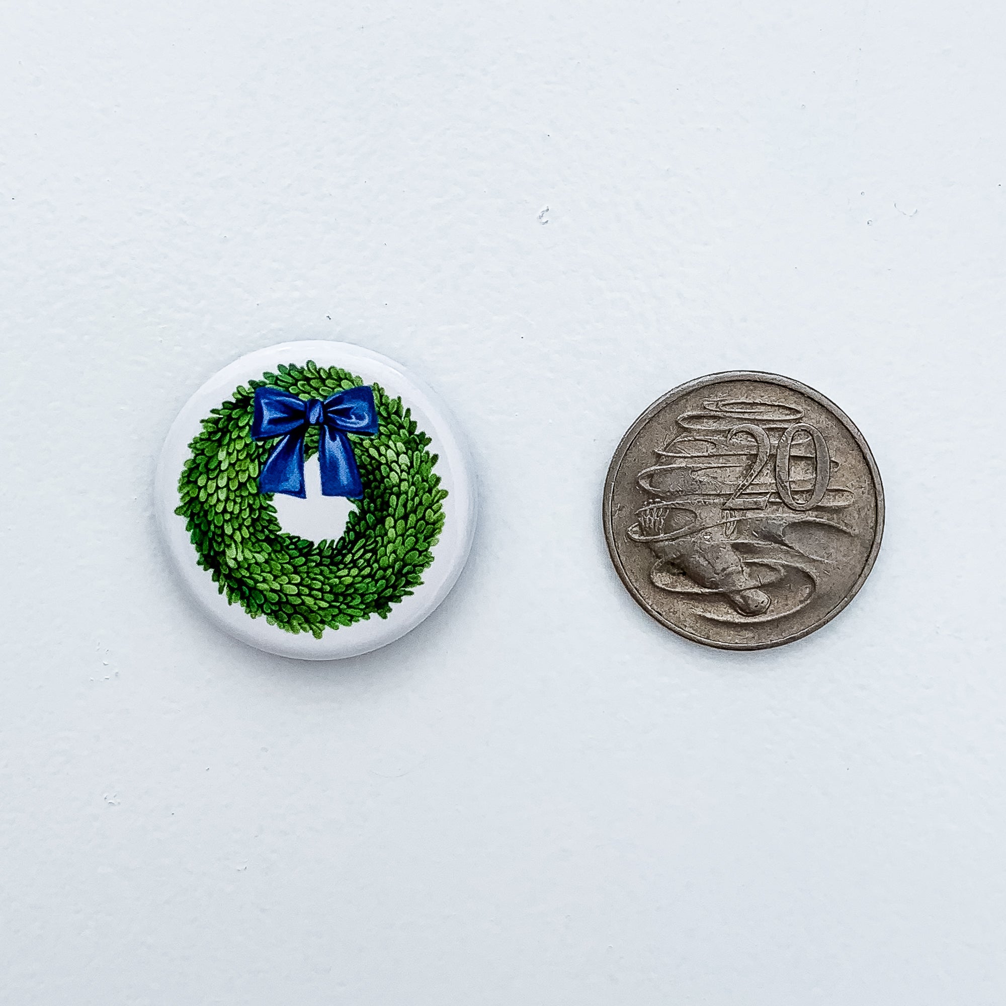 Wreath Blue Bow Magnet - Hydrangea Lane Home